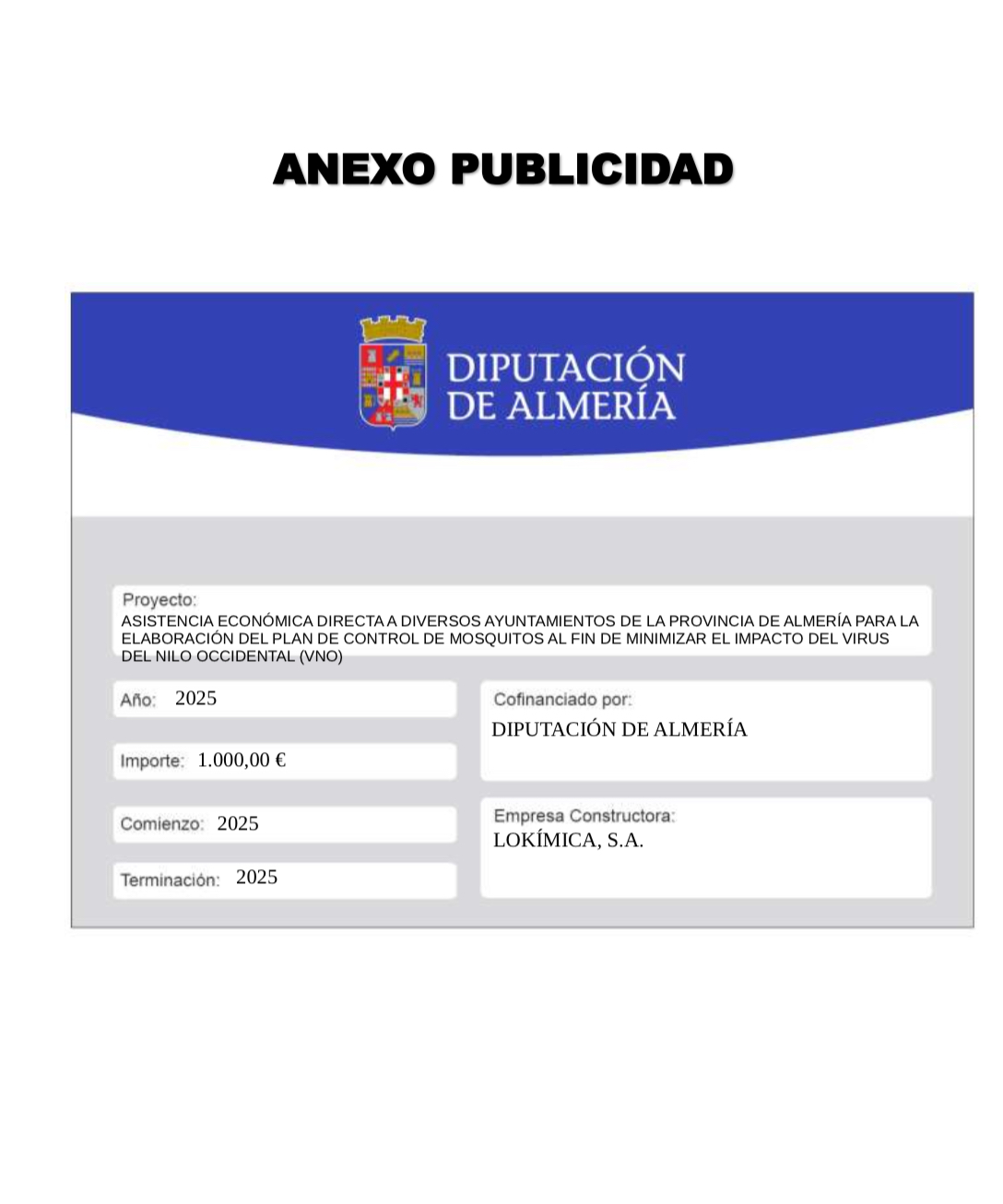 Plan de Control de Mosquitos en Pulpí